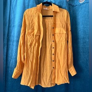 Yellow Button-Down Blouse
